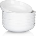 thumbnail image 1 of Soonbuy Pasta Bowls Set of 22 oz Large Ceramic Bowls for Kitchen, Can Use for Pasta/Salad/Cereal/Soup Bowls, Wide and Deep, Chip-Resistant, Microwave & Dishwasher Safe, White, 1 of 8
