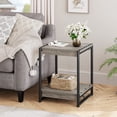 thumbnail image 1 of Soonbuy Square Rustic End Table for Living Room, Sturdy Frame, 19.6 Inch, Gray, 1 of 7
