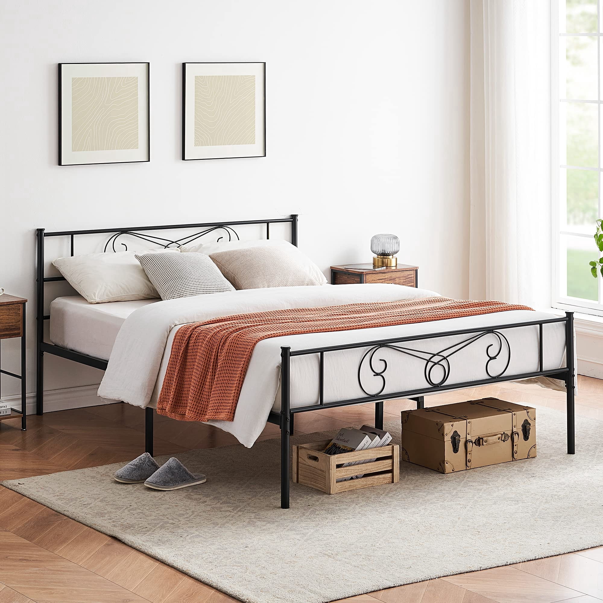 Soonbuy Twin/Full/Queen/King Bed Frame Platform with Headboard and ...