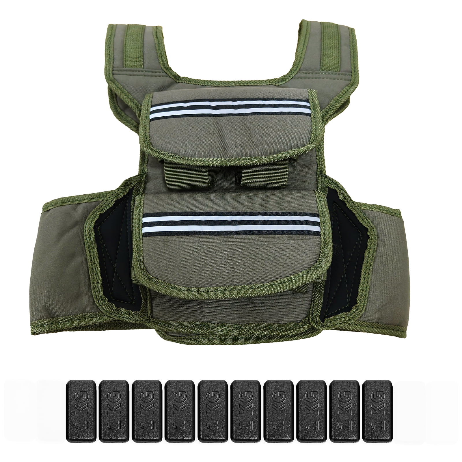 Soonbuy Weighted Vest For Woman Man, 25/35/45 LBS Weight Vest with Reflective Stripes for Workout, Strength Training, Running, Fitness, Muscle Building, Weight Loss, Rucking Vest