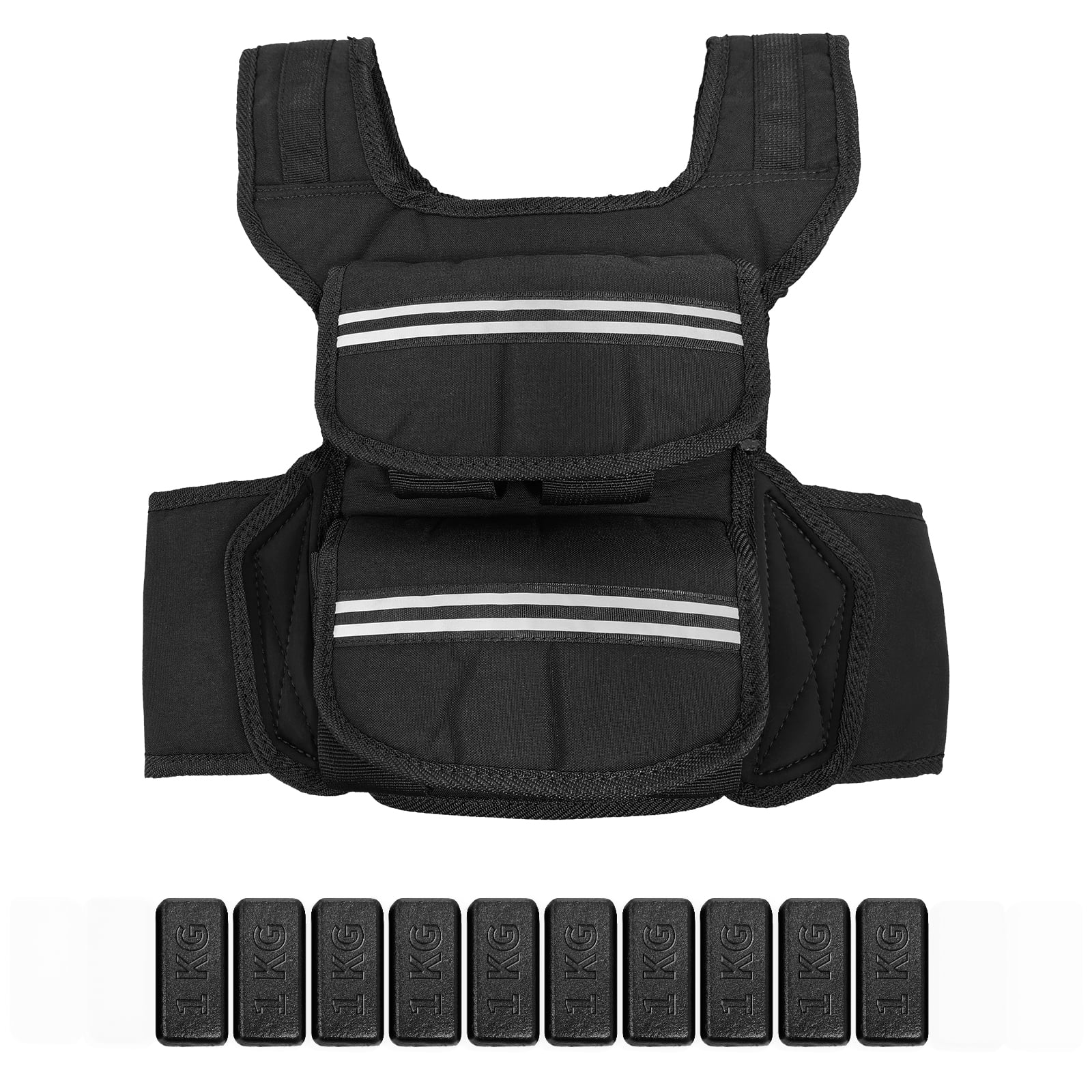 Soonbuy Weighted Vest For Woman Man, 25/35/45 LBS Weight Vest with Reflective Stripes for Workout, Strength Training, Running, Fitness, Muscle Building, Weight Loss, Rucking Vest