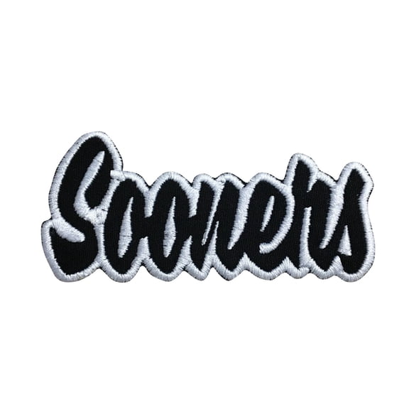 Sooners - Black/White - Team Mascot - Words/Names - Iron on Applique/Embroidered Patch