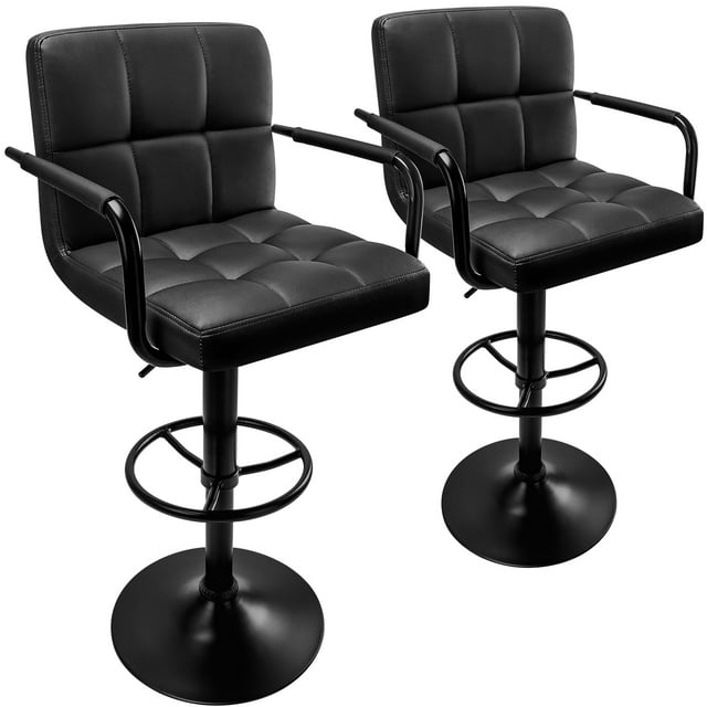 Soontrans Bar Stools with Back and Arms, Adjustable Set of 2 Counter