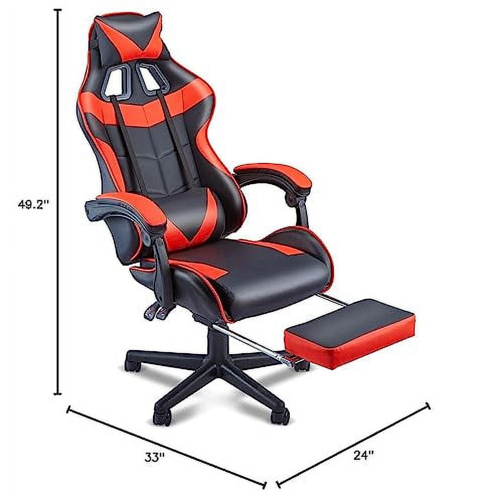 Soontrans Black Gaming Chairs with Footrest, Ergonomic Gamer Chair ...
