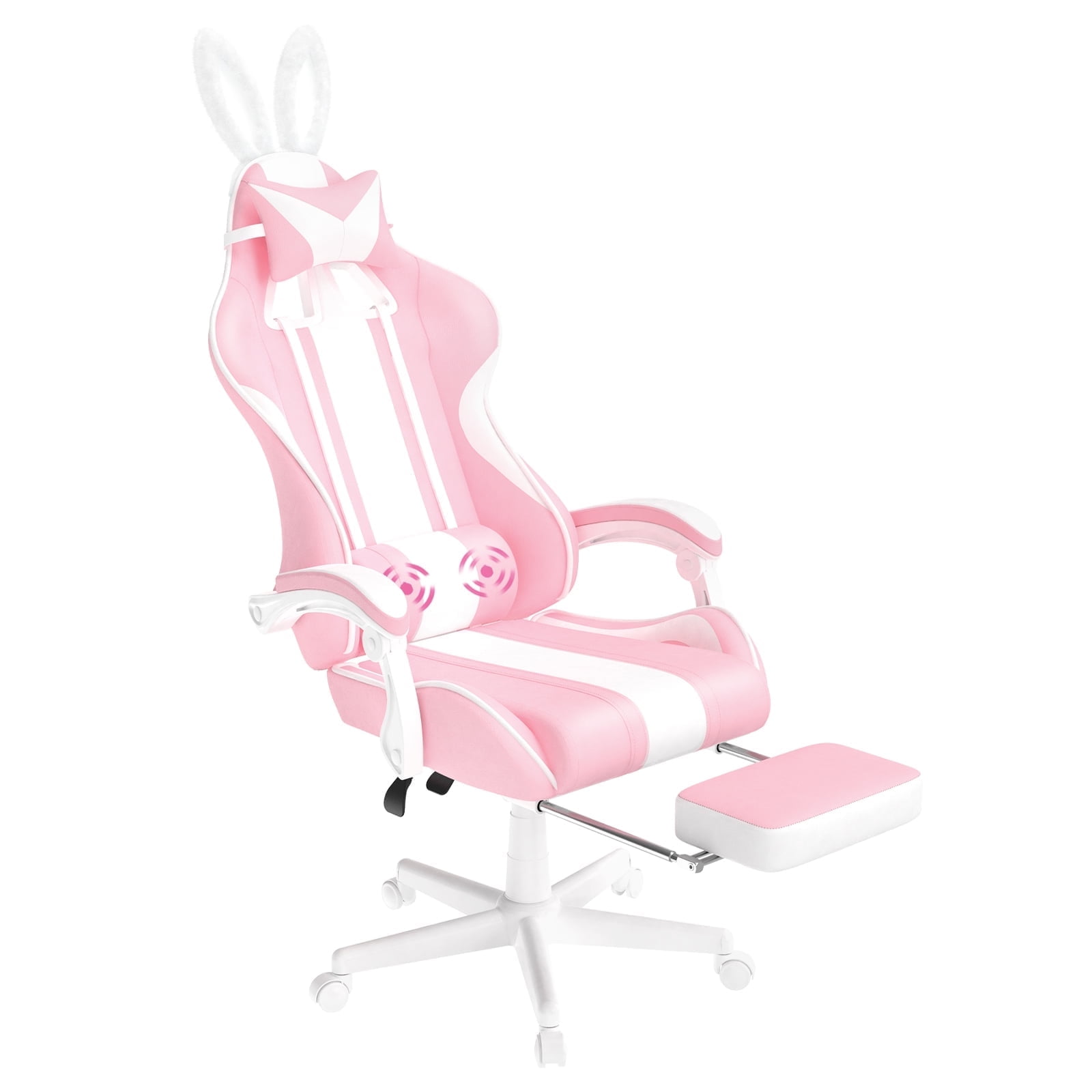 Soontrans Gaming Chair with Leg Rest, Swivel Foot Support, High Back