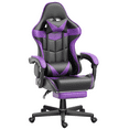 thumbnail image 1 of Soontrans Gaming Chair with Footrest, Ergonomic Lumbar Massage Pillow Chair, PU Leather Office Chair, Purple, 1 of 9