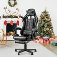 thumbnail image 1 of Soontrans Gaming Chair with Footrest, High Back Game Gamer with Massage Lumbar Pillow Compuer Chair for Adult , Black, 1 of 8