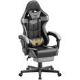 Soontrans Gaming Chair with Footrest and Ergonomic Massage Lumbar Pillow PU Leather Office Chair