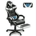 Soontrans Gaming Office Chair with Footrest, Ergonomic Leather Massage Game Chair with Lumbar
