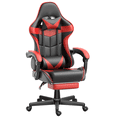 thumbnail image 1 of Soontrans Massage Gaming Chair with Footrest, Ergonomic Leather Office Chair with Lumbar Support & Headrest, Red, 1 of 8