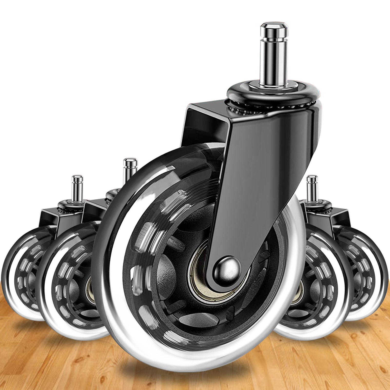 Soontrans Office Chair Wheels, Rubber Replacement Casters Wheels Set of