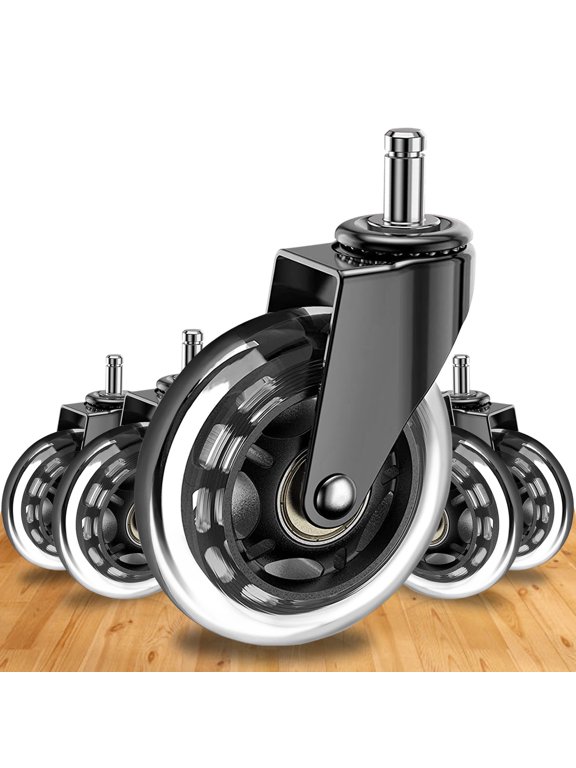 Office Chair Wheels Heavy Duty Rubber Caster Wheels, 5Pack Rollerblade Caster Wheels