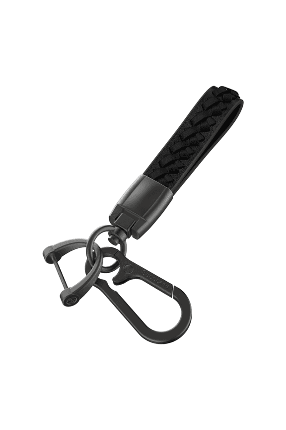 Car Keychain,Universal Metal Key Chain Accessories,Car Fob Key Keychain Holder with 360 Degree Rotatable Snap Swivel and Anti-Lost D-Ring(Black)