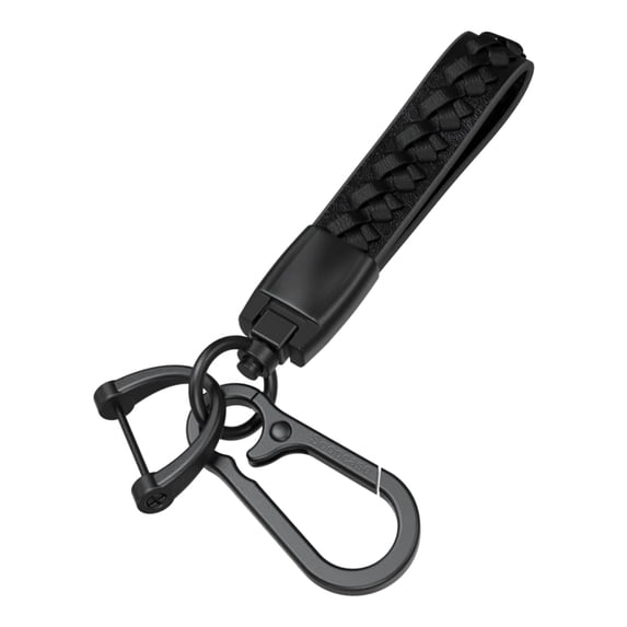 Soopcase Car Keychain,Universal Metal Key Chain Accessories,Car Fob Key Keychain Holder with 360 Degree Rotatable Snap Swivel and Anti-Lost D-Ring(Black)