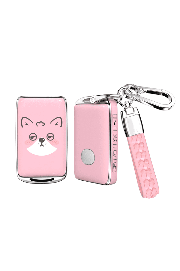 for Mazda Key Fob Cover, Soft TPU Protective Case with Keychain Compatible with 2019-2025 Models Mazda 3/ 6/ CX-3/ CX-30/ CX-5/ CX-50/ CX-9/ CX-90/ CX-70/ MX-5 (Pink,4 Buttons)