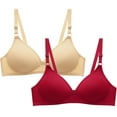 thumbnail image 1 of Soorts Bra Women Full-Coverage Bra Feature V-Neck No Underwire Bra Style W-224 Beige M, 1 of 5