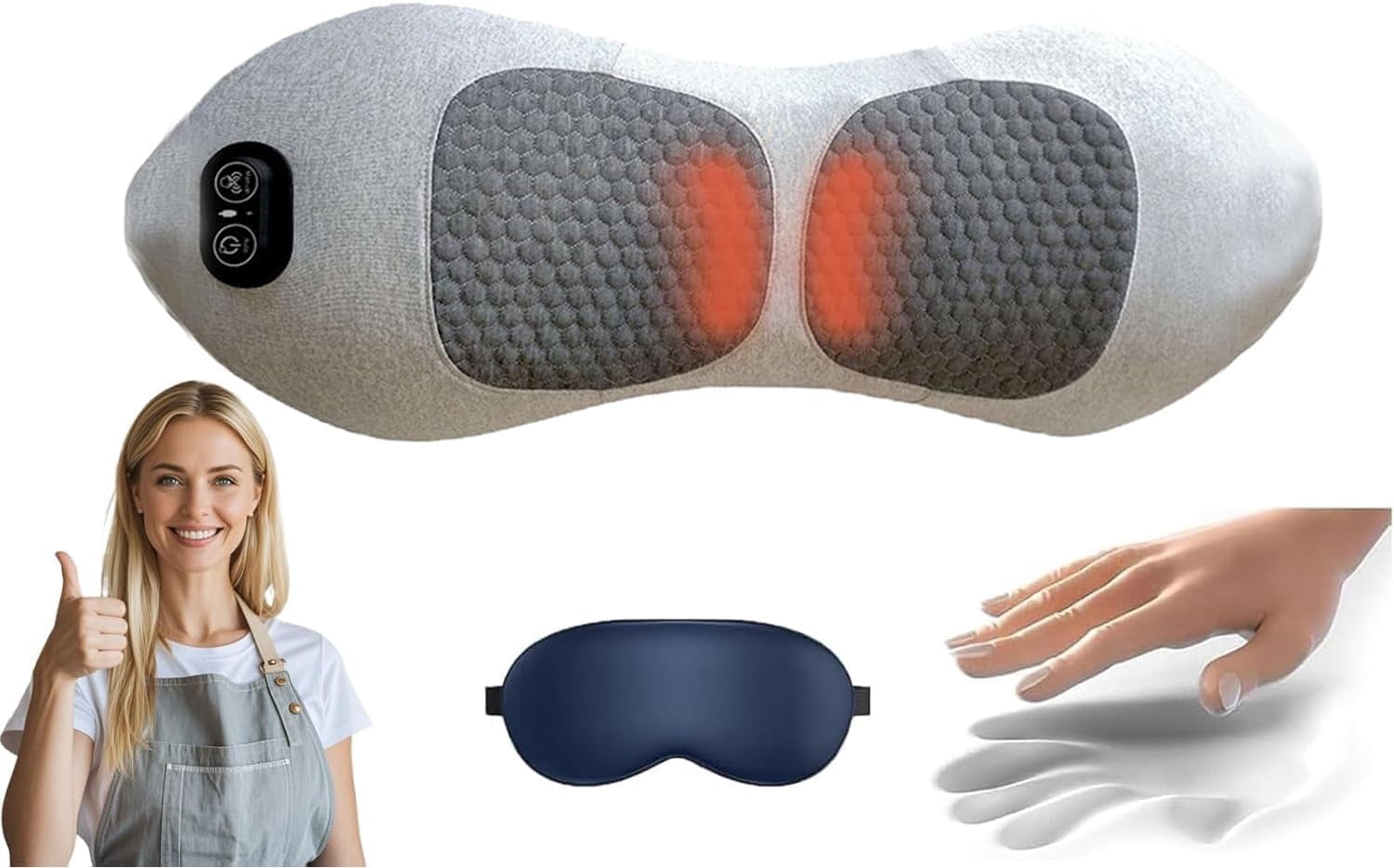 My Soothe Lab 3 in 1 Back Massager, 2025 New Mysoothelab Neck Massager Pillow, with Heat Compress and Vibrating Traction Lifting, for Neck and Shoulder and Backs