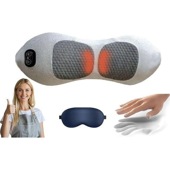 My Soothe Lab 3 in 1 Back Massager, 2025 New Mysoothelab Neck Massager Pillow, with Heat Compress and Vibrating Traction Lifting, for Neck and Shoulder and Backs