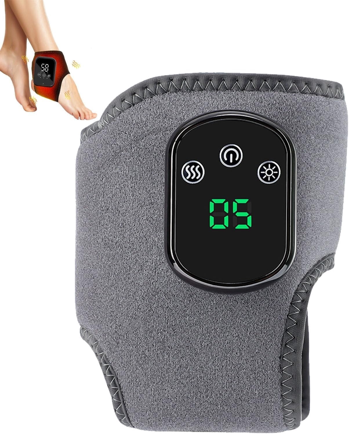 YEPOLERCE 3 in 1 Foot Massager, with 3 Vibration Mode, Heated Ankle Wrap, 5 Heat Leavel for Achilles Tendinitis and Plantar Fasciitis