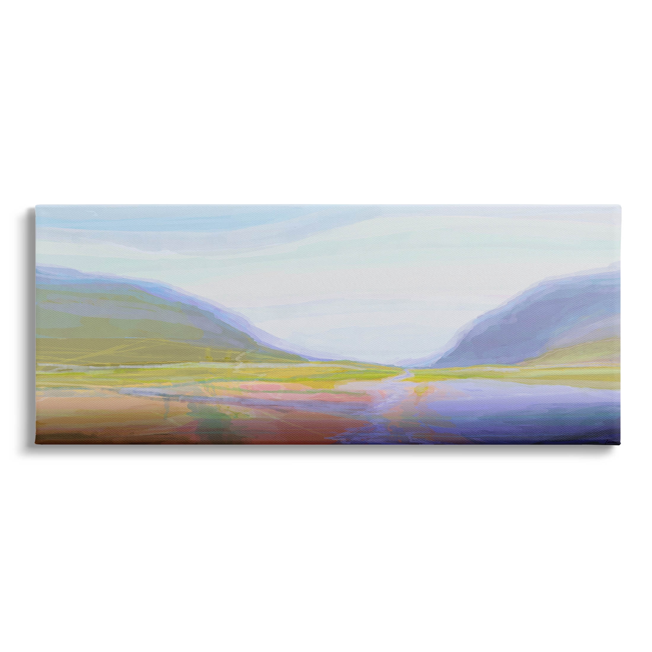 Soothing Abstract Nature Hills Landscape Abstract Graphic Art Gallery Wrapped Canvas Print Wall Art
