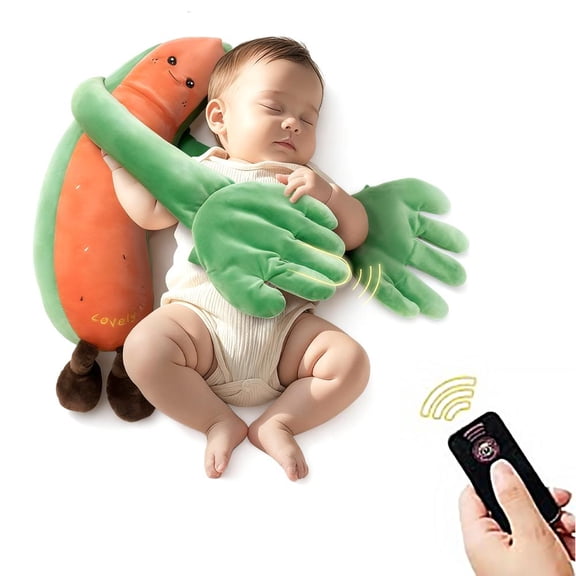 Soothing Baby Doll with Patting & Warmth, Remote Control, 0-1 Year Infant Sleep Aid, Soft Plush Comforter, 25.6 Inch