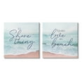 thumbnail image 1 of Soothing Beach Lover Phrases Coastal Graphic Art Gallery Wrapped Canvas Print Wall Art, Set of 2, 1 of 7