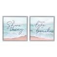 thumbnail image 1 of Soothing Beach Lover Phrases Coastal Graphic Art Gray Framed Art Print Wall Art, Set of 2, 1 of 8
