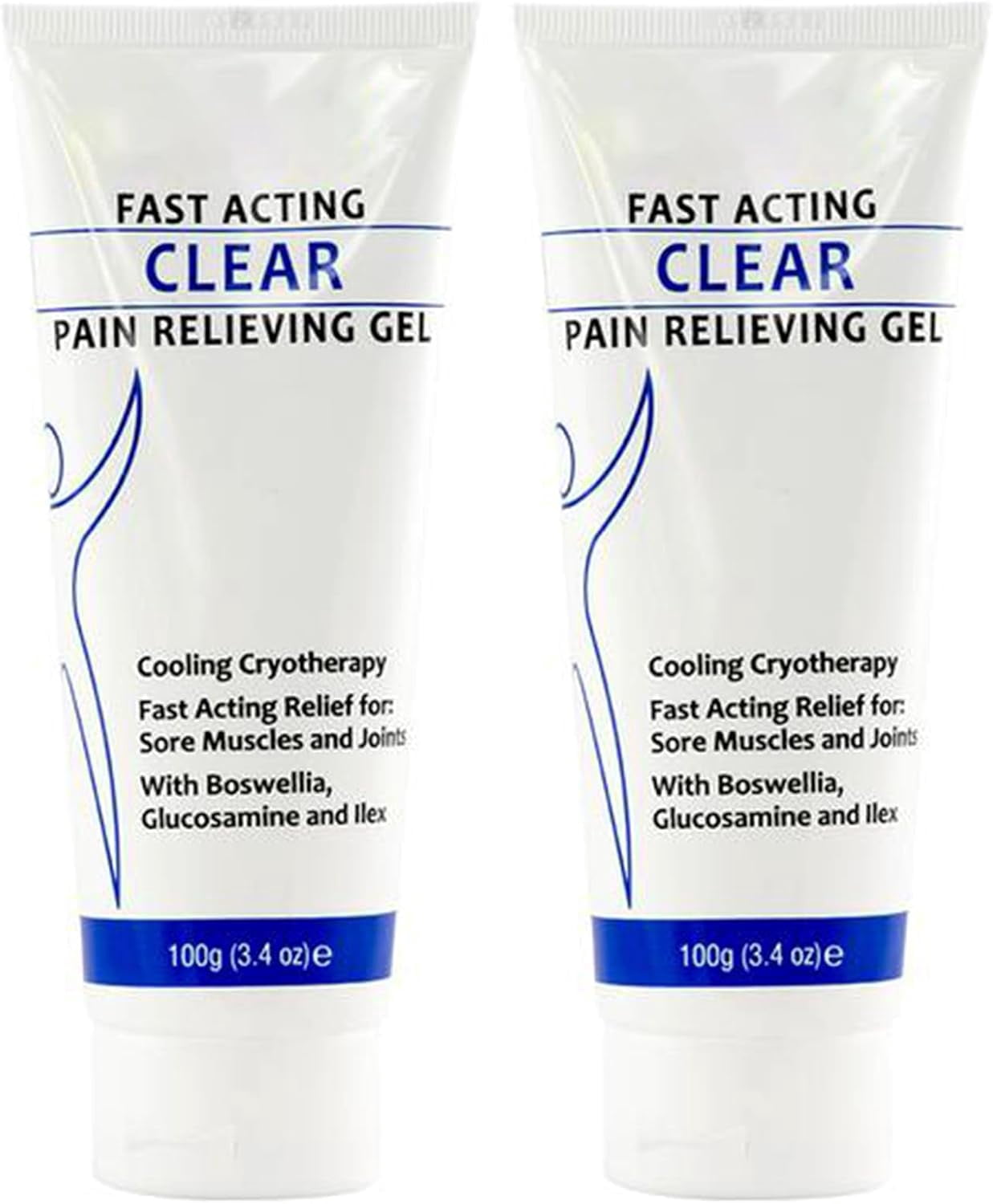 Soothing Cooling Gel 100g, Relieving Body Gel, Pain Relieving Gel, Fast Acting Clear Pain Relieving Gel, Cooling with Menthol and Frankincense, Relieve Muscle Tension (2PCS)