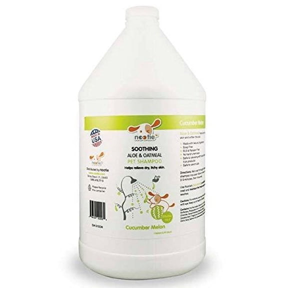 Soothing Dog Grooming Shampoo For Dry Itchy Skin Cucumber Melon Scent With Aloe (One Gallon)