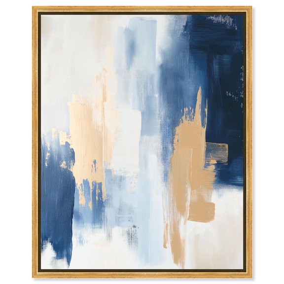 Soothing Hues II Canvas Print Blue Abstract Art by Art Remedy, Gold Frame, 24 x 30