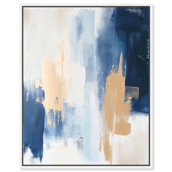 Soothing Hues II Canvas Print Blue Abstract Art by Art Remedy, White Frame, 30 x 36