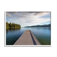 thumbnail image 1 of Soothing Lake Dock Mountains Landscape Photograph White Framed Art Print Wall Art, 1 of 7