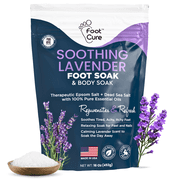 Soothing Lavender Foot Spa with Epsom Salt Bath Soak – Pedicure Foot Soak Tub & Foot Massager Spa – Relaxing Foot Scrubber & Dead Skin Remover – Ionic Foot Bath Detox for Foot Care & Soaking