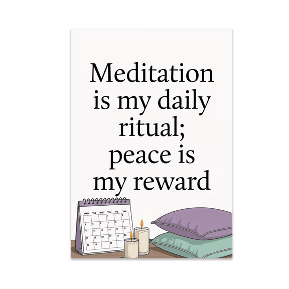 Soothing Meditation Decor - Mindfulness Enthusiast - 13x19 Poster Print