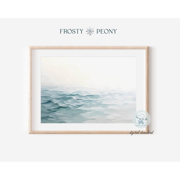 Soothing Ocean Wave Scenery Art Print, Serene Coastal Wall Art, Calm Ocean Landscape Art, Wall Art, Modern Wall Decor, 16x24 UNFRAMED