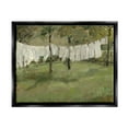 thumbnail image 1 of Soothing Yard Clothesline Scene Landscape Painting Jet Black Framed Art Print Wall Art, 1 of 6