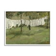 thumbnail image 1 of Soothing Yard Clothesline Scene Landscape Painting White Framed Art Print Wall Art, 1 of 7
