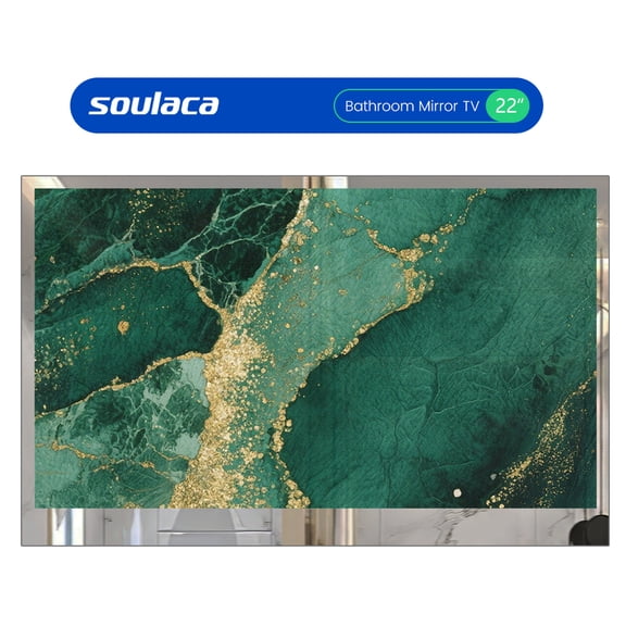 Soulaca New 22 Inch Smart Mirror TV, Waterproof LED TV for Bathrooms and Hotels 2K webOS Televsion Magic Remote with Voice Control