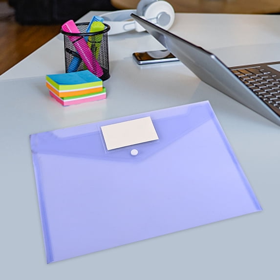 Soovim 1Pack Plastic File Folders with Snap Button Closure, A4 Document Plastic Envelopes for Office, A4/Letter Size