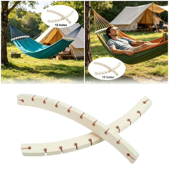 Soovim 40cm Removable Hammock Spreader Bar, Detachable Hammock Support Rod with 10 Holes, Portable Hammock Accessory for Camping Garden