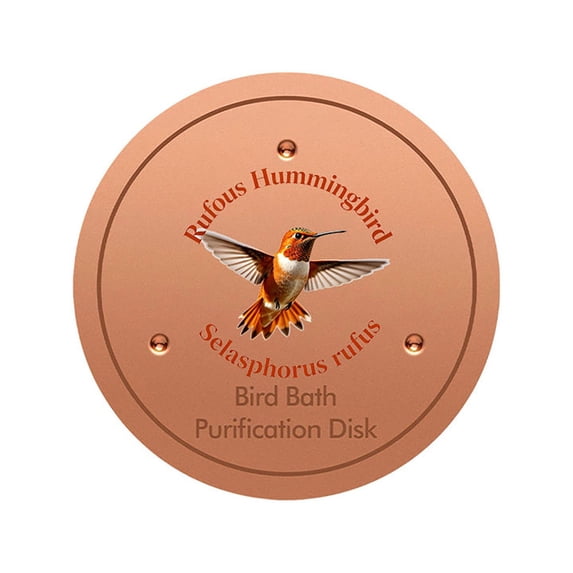 Soovim 99.9% Pure Copper Bird Bath Purification Disk, Natural Algae Prevention Cleaner for Bird Baths, Self-Cleaning Copper Disc for Outdoor Bird Bath Fountains