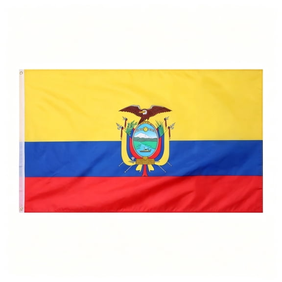 Soovim Ecuador Flag 90x150 cm (3x5 Ft), Ecuadorian National Flag Outdoor Heavy Duty Polyester with Brass Eyelets for Yard Garden Independence Day