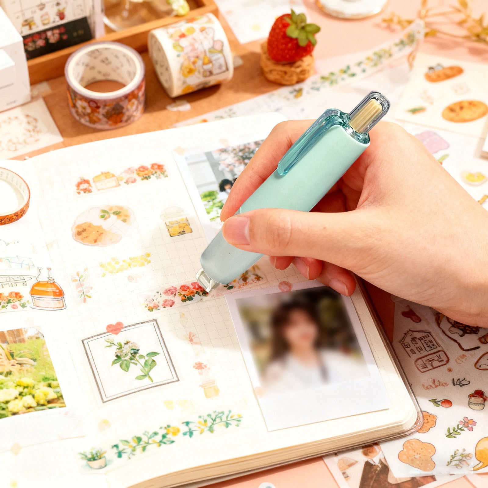 Soovim Green Double Sided Tape Pen, Adhesive Dot Roller for ...