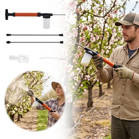 Soovim Manual Hand Duster Sprayer Garden Powder Applicator, Handheld Plant Duster with Extension Rods, Pesticide Fungicide Powder Sprayer for Flowers Vegetables, Agricultural Garden Tool