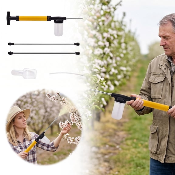 Soovim Manual Hand Duster Sprayer Garden Powder Applicator, Handheld Duster with Extension Rods, Pesticide Fungicide Powder Sprayer for Flowers Vegetables, Agricultural Garden Tool