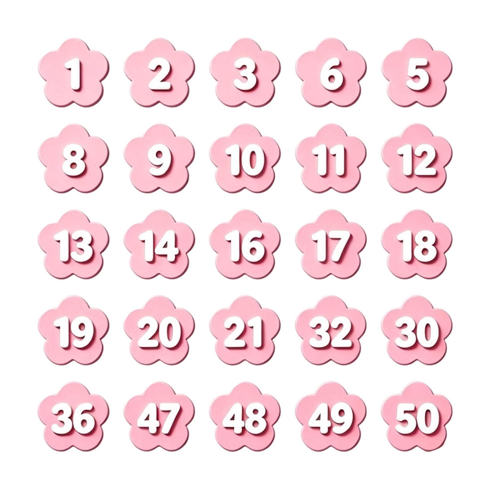 Soovim Numbered Pencil Toppers 1-50 Set C, Reusable Classroom Pencil ...