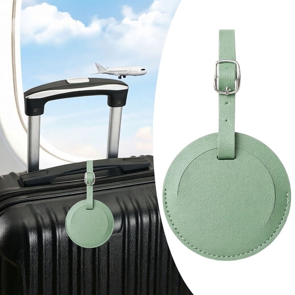 Soovim Personalized Leather Luggage Tag Custom Suitcase Tag with Engraved Initial for Travel Bags, Monogrammed Leather Bag Tag for Suitcases Backpacks, Durable Travel Accessory Gift for Men Women