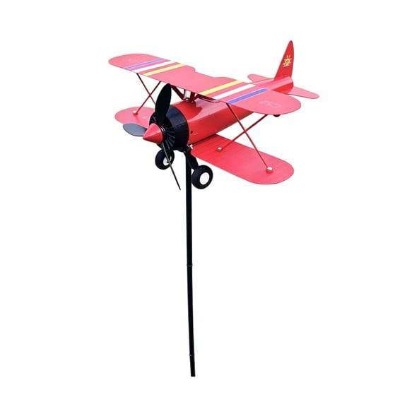 Soovim Red Windmill Garden Stake, Metal Wind Spinner Outdoor Yard Decor, Kinetic Pinwheel Lawn Ornament, Weatherproof Wind Catcher for Patio Garden