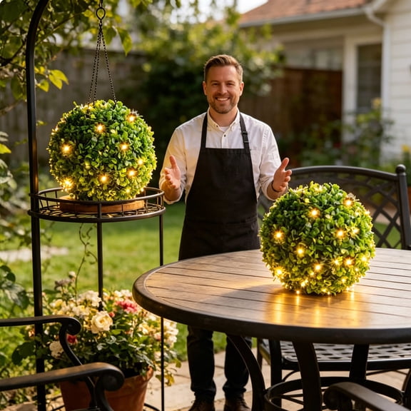 Soovim Solar Grass Ball Light Glowing Sphere Garden Light Outdoor LED Lawn Decorative Light Waterproof Solar Powered for Yard Patio Pathway