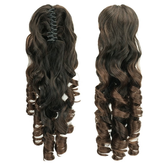 Soowee 60cm Long Black Blonde Curly Clip In Hair Extensions Pieces Pony Tail Synthetic Hair Claw Ponytail
